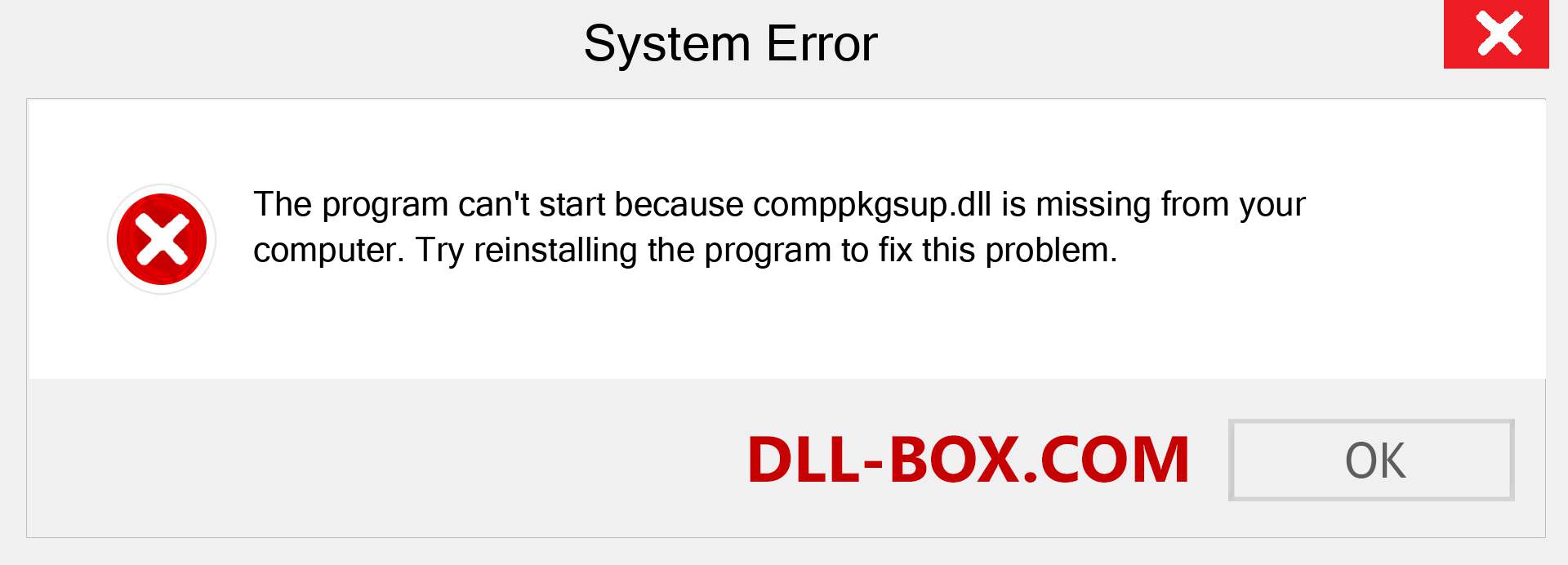  comppkgsup.dll file is missing?. Download for Windows 7, 8, 10 - Fix  comppkgsup dll Missing Error on Windows, photos, images