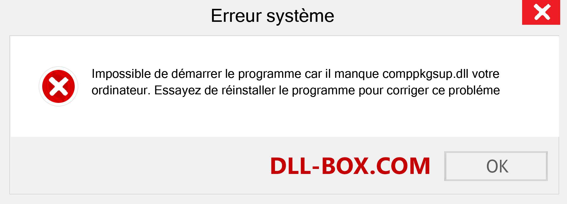 Le fichier comppkgsup.dll est manquant ?. Télécharger pour Windows 7, 8, 10 - Correction de l'erreur manquante comppkgsup dll sur Windows, photos, images